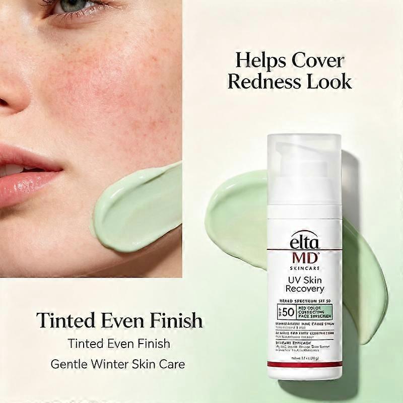 EltaMD UV Skin Recovery SPF50 Солнцезащитный крем с тоном, Солнцезащитный крем для лица с оксидом цинка, Успокаивающий покраснения для чувствительной кожи 48 г