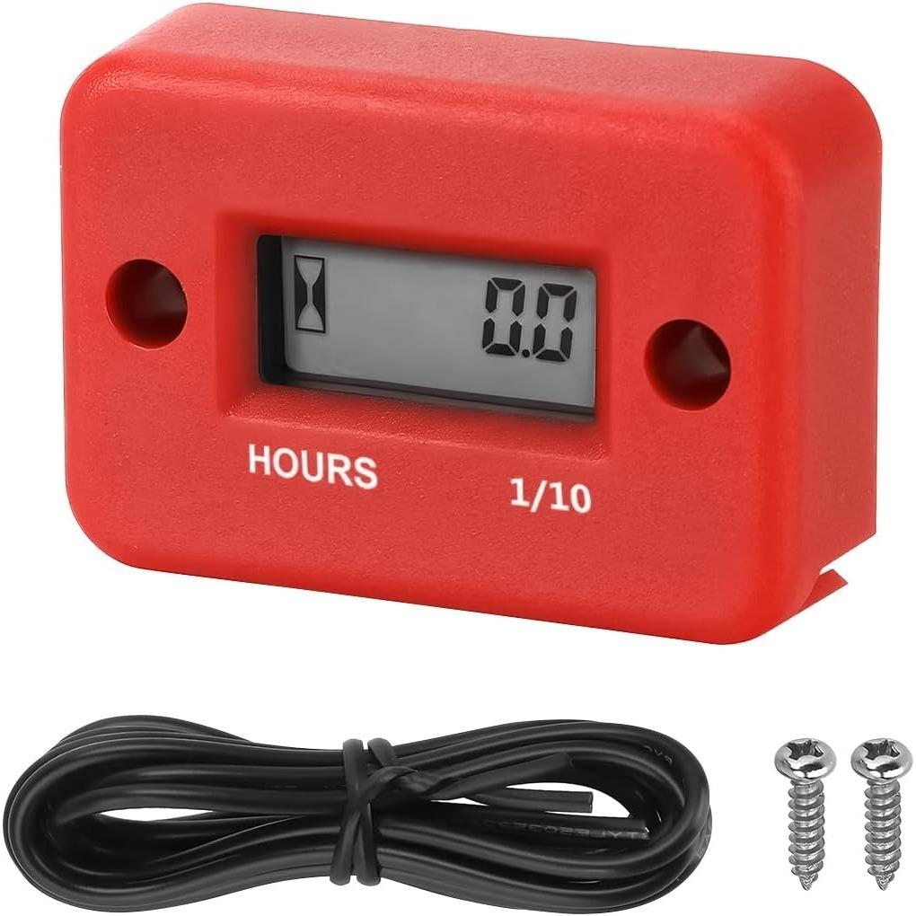 Автомобильный цифровой индуктивный счетчик моточасов, водонепроницаемый IP68 для газового двигателя, генератора, датчика температуры, газонокосилки, триммера, UTV, кустореза, мотоцикла и т. д.