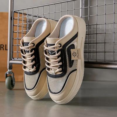 Повседневные туфли на плоской подошве с ремешком, женские тапочки и сандалии, трендовая летняя обувь 2024 года, новый стиль обуви, уникальные модные шлепанцы