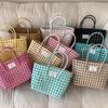 Стиль кантри Пляжная сумка-тоут Стиль для отпуска Сумка-корзина для овощей Милая ПВХ-сумочка Лето