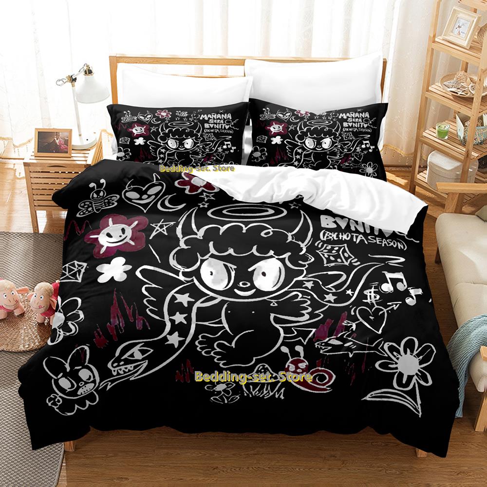 Karol G New Album Cover Manana Sera Bonito Bichota 2 Bedding Set Cartoon Anime three-piece Set Teenager Bedroom Duvetcover Sets