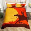 Комплект постельного белья Western Cowboy Single King Комплект постельного белья Wild West Themed Cowboy из микрофибры Rodeo Cowboy Верховая езда Лошадь Покрывало