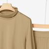 ZANZEA Women Long Sleeve Turtleneck Blouse and Pants Casual Two Piece Suit Sets