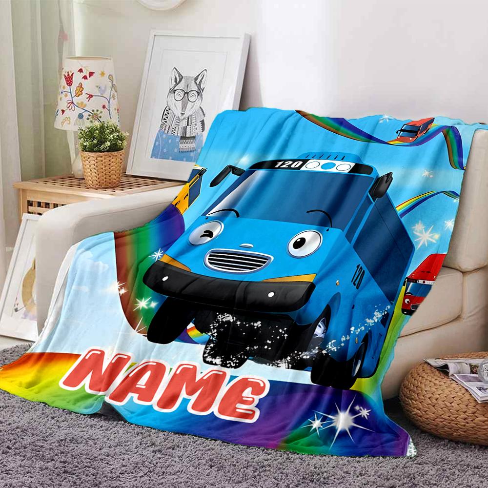 Custom Name Tayo'S Rainbow Friends Party Blanket For Couch Bed Plush Cozy Fuzzy Blanket Super Soft Warm Blankets For Fall And Winter 091648
