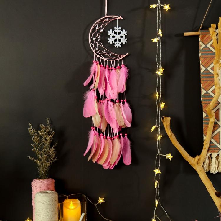 Handmade Dreamcatcher Metal Ring Macrame Moon Hoop Dream Catcher Frame Circle