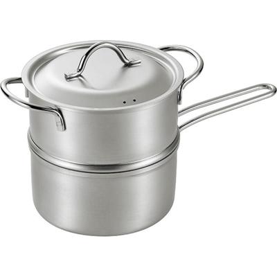 Мини-пароварка из нержавеющей стали Yokoyama 14 см, 2-уровневая, Tsubameju