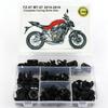 Для Yamaha MT07 MT-07 FZ07 2014-2024 Полный комплект болтов для пластика Комплект болтов и винтов для боковых крышек Стальные быстрозажимные гайки Клипсы для пластика