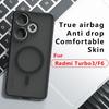 Чехол для Xiaomi Poco F6 Redmi Turbo 3, противоударный, магнитный, с ощущением кожи, матовая текстура, ТПУ-каркас, жесткий пластик, полупрозрачная крышка для телефона