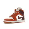 Air Jordan 1 Mid Dusty Peach Женские кроссовки Оранжевый Night-Maroon Sail BQ6472-200