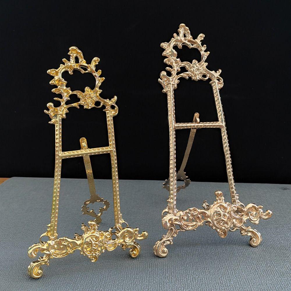 Creative Frame Bracket Gold Display Storage Rack Retro Style Plate Display Stand Bedroom Decor