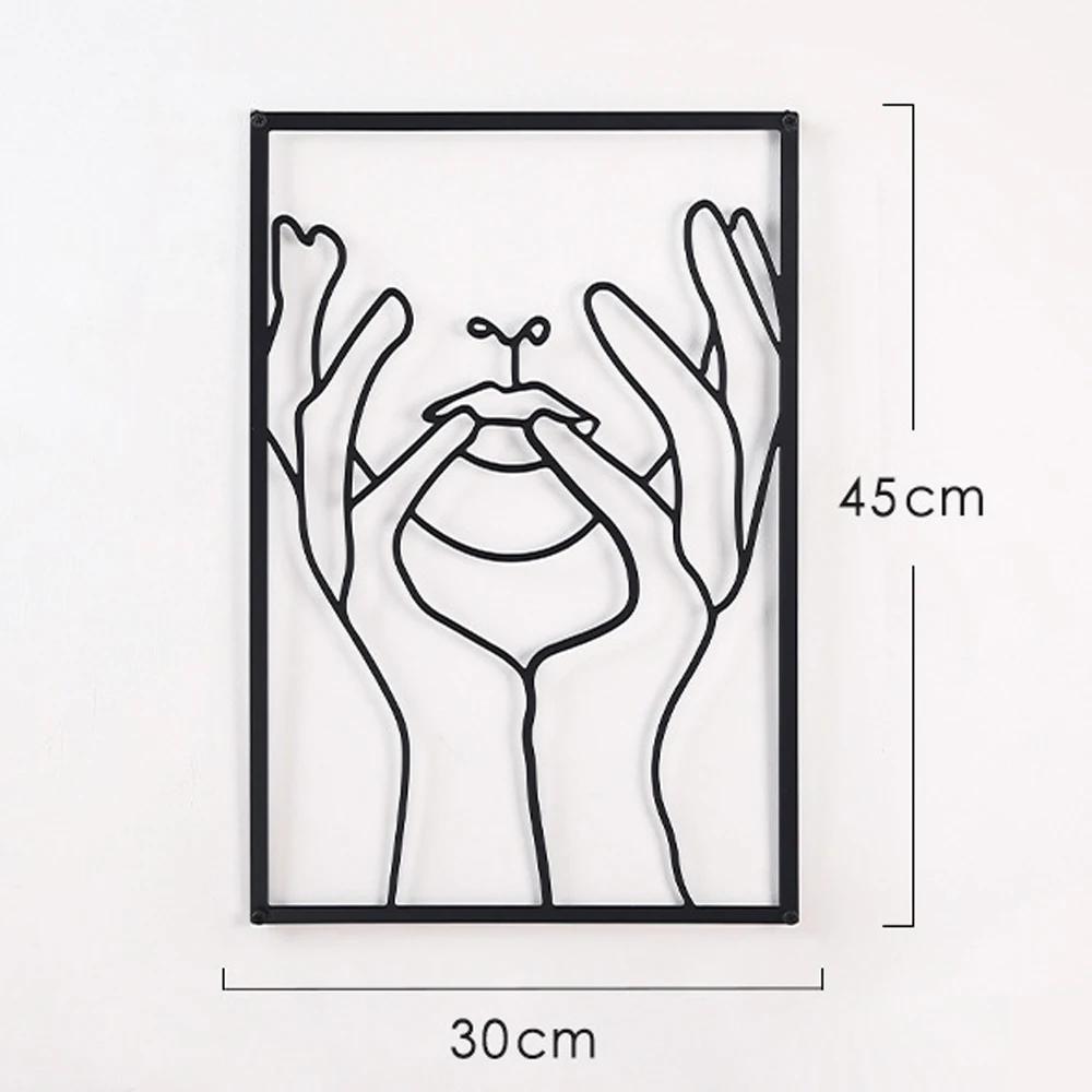 Modern Simple Abstract Female Line Decoration Background Wall Living Room Wall Decoration Hanging Painting Metal Material
