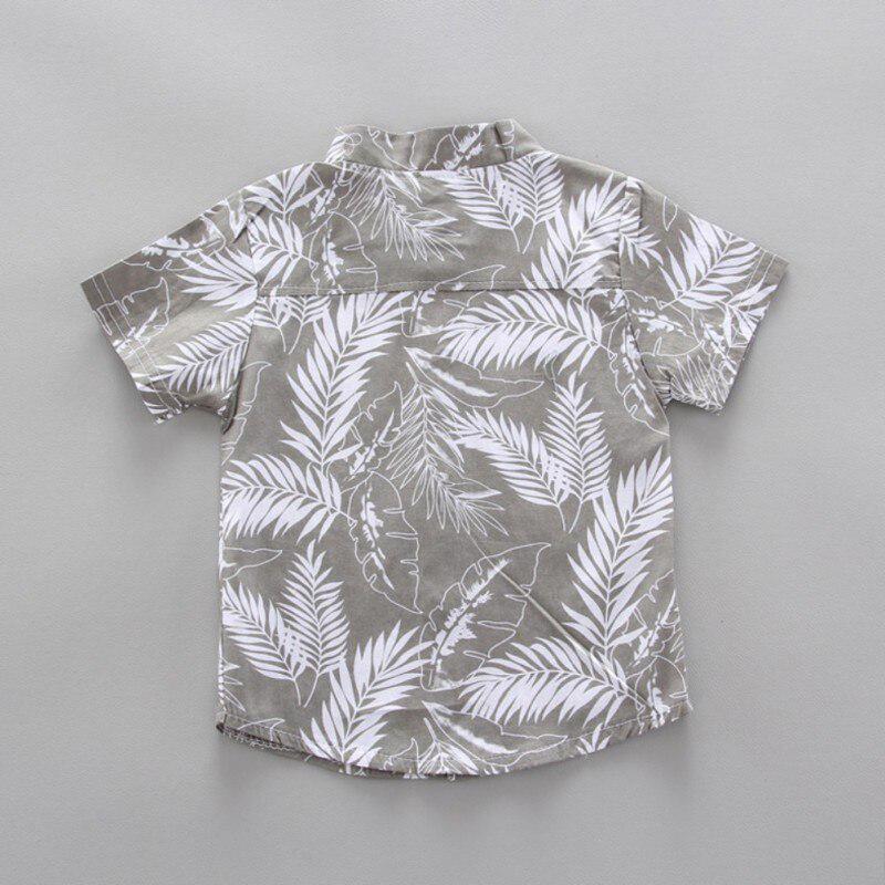Summer Children Baby Boys Short Sleeve Leaves Pattern T-shirt Blouse+Shorts Casual Outfits Set