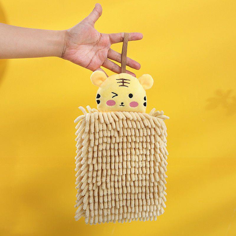 Kitchen and Bathroom Hand Towels Hanging Chenille Absorbent and Quick-drying Cartoon Cute Towels Household Cleaning Towels
