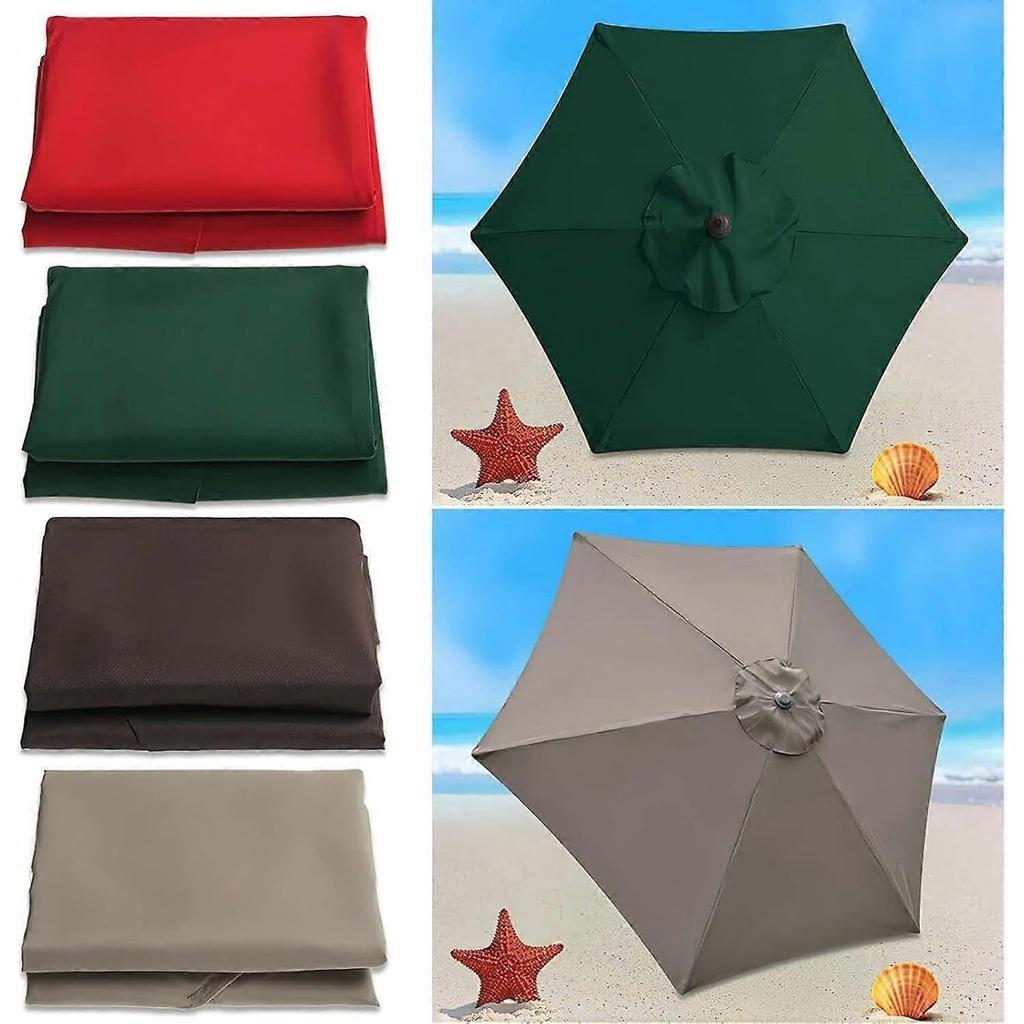 10Ft 6 Ribs Patio Umbrella Replacement Canopy (Canopy only), Canopy Replacement UV Protection Waterproof Outdoor Table Market Yard Umbrella Top