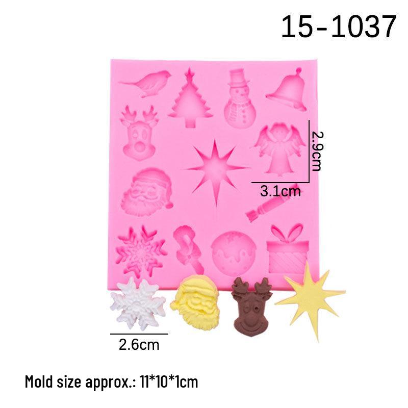 Christmas Baking Set: Stocking, Tree, Reindeer, Sleigh, Snowflake, Bell, Holly Leaf Decorations