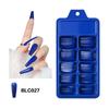 100PcsFalse Nail Wearable Full Cover Solid Color Pointed Long Ballerina Blue Pink Nail Tips False Nail Stickers