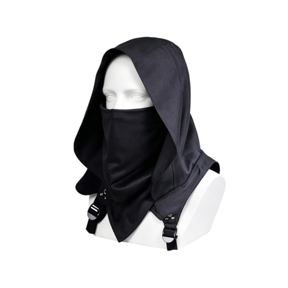 Role-playing Medieval Hooded Cloak Hat Cowl Style Cyberpunk Assassin Cosplay Cape Scarf  Photoshoot