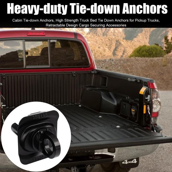 Cabin Tie-down Anchors, High Strength Truck Bed Tie Down Anchors for Pickup Trucks, Retractable Design Cargo Securing Accessories