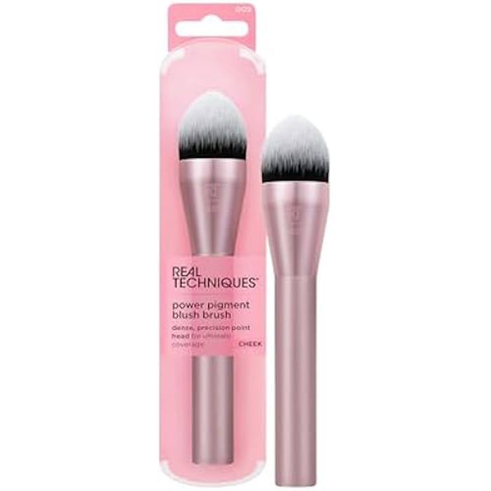 Real Techniques Кисть для макияжа Power Pigment Blush, кисть для румян для жидких и кремовых румян, синтетический ворс