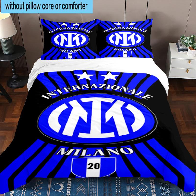 3pcs F.C. Internazionale Milano Printed Bedding Set Duvet Cover Closure Includes 1 Duvet Cover & 2 Pillowcases Bedding Sets Home Decor Gifts