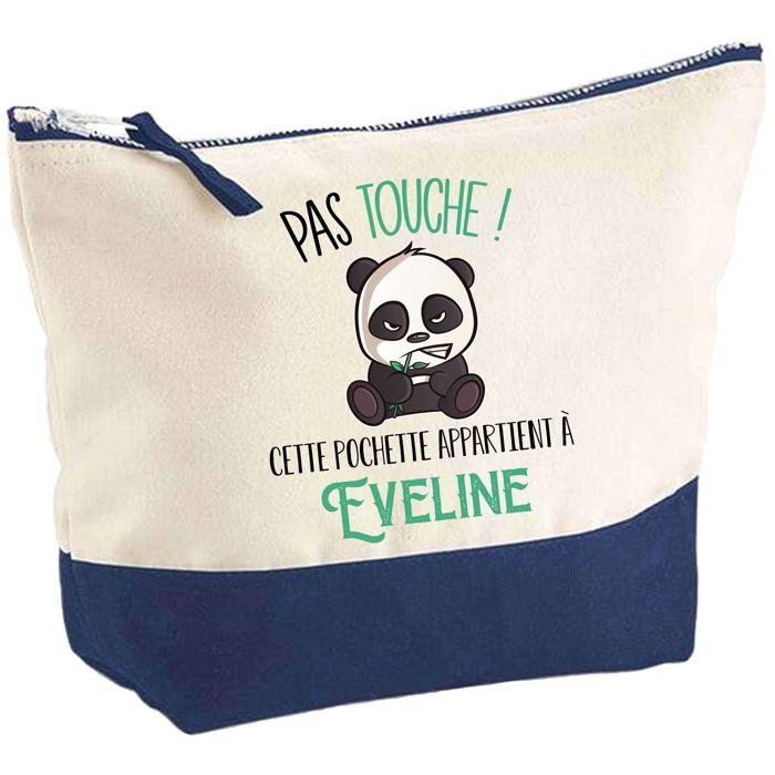 Trousse de maquillage - PLANETEE - Eveline Pas touche Panda - Grand format - Impression HD - Coton, fabriquée en France