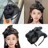 Высокий череп галстук-бабочка повязка на голову французский сирсакер полушляпа тонкий обруч для волос женский чаепитие покрывало для волос официальное украшение для волос