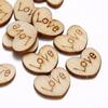 100 шт./набор для детей DIY Burlywood Heart Shape LOVE Text Wooden Hand Painted Patch 12*15 мм