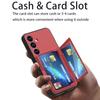 Чехол для Samsung Galaxy S25+ с держателем для карт, скрытым зеркалом, подставкой из поликарбоната и ТПУ.