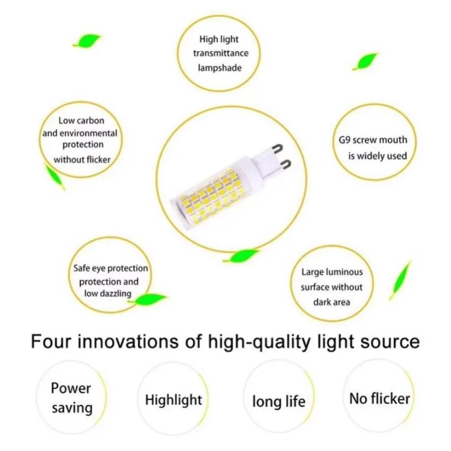 10PCS 7W 5W 3W Brightest G9 LED Lamp AC220V Ceramic SMD2835 LED Bulb Warm/Cool White Spotlight Replace Halogen Light Wholesale