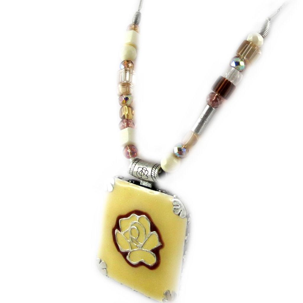 Les Trésors De Lily [E0634] — Дизайнерское колье «Гейша» бежевого цвета