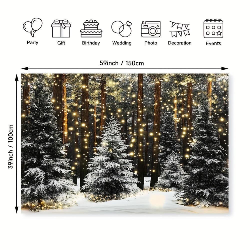 Рождественские елки Зимний снежный пейзаж Декоративный фон Зимний фотофон Украшения для фотостудии Фотобудка Рождественская вечеринка