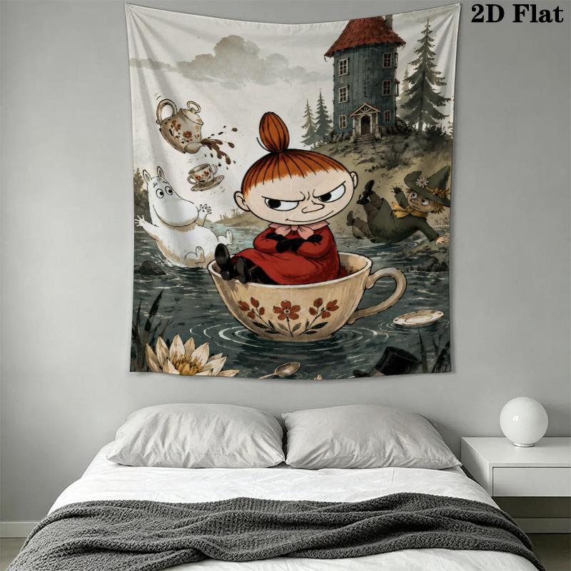 Comet in Moominland Wall Tapestry Aesthetic Wall Hanging Printed Fabric Blanket Decorative Tapestries for Bedroom Living Room Home Decor