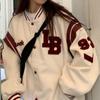 Coat Baseball Bomber Jacket Loose Retro Women Tops Harajuku Plus Size Plush Jackets Streetwear
