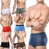 Comfortable Shorts Gay Designed Summer Breathable Sexy Underpants Male Hollow Out Brief Soft Low Waist Gauze Men Cool
