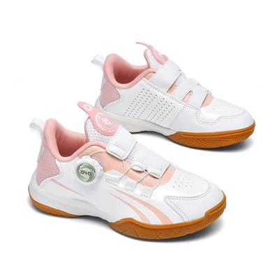 Детские Маленький Размер 29-40 Обувь для бадминтона Женская Бело-розовая Обувь для настольного тенниса Теннисная обувь с конструкцией быстрой застежки Соревновательная Волейбольная