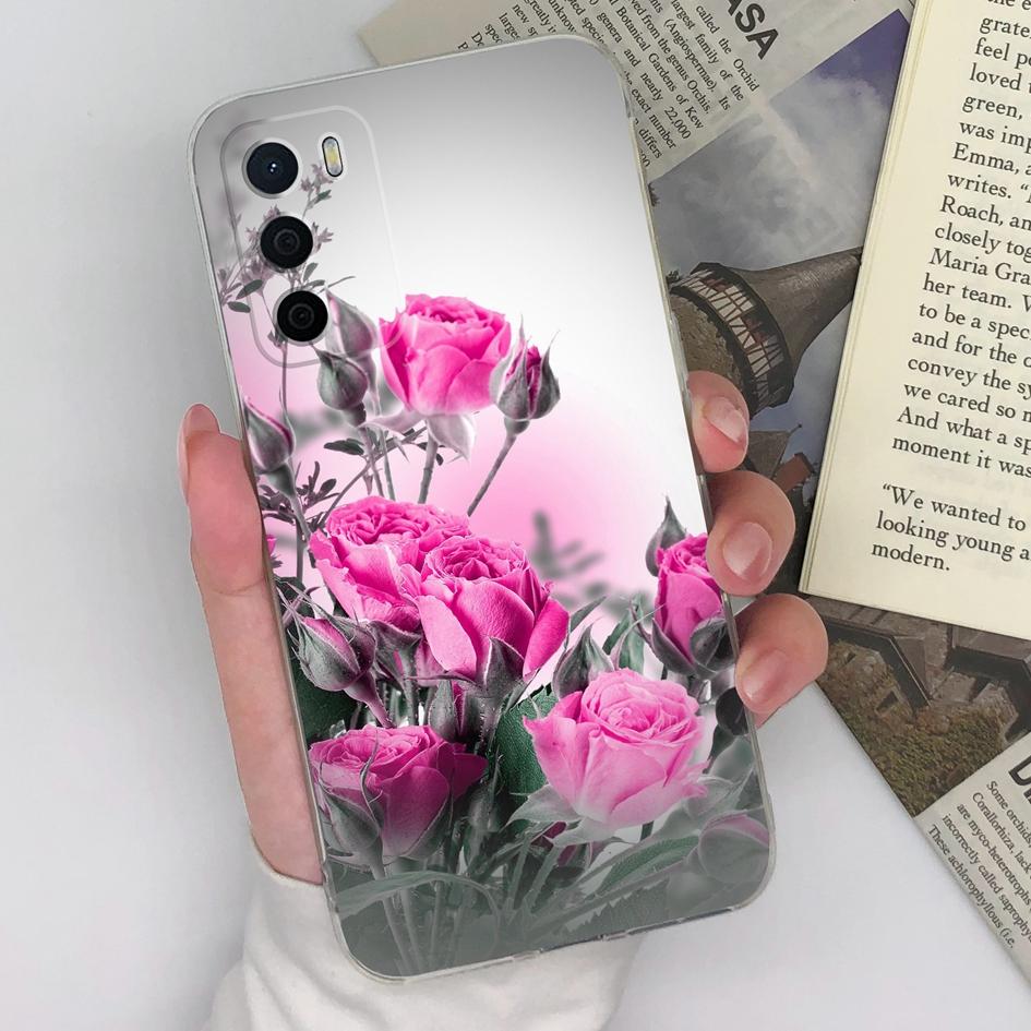 Для Oppo A15 A15S A16 A16S A17 A17K A35 A58 чехлы для телефонов красивые синие бабочки цветы узор прозрачный силиконовый противоскользящий корпус для Oppo Shell