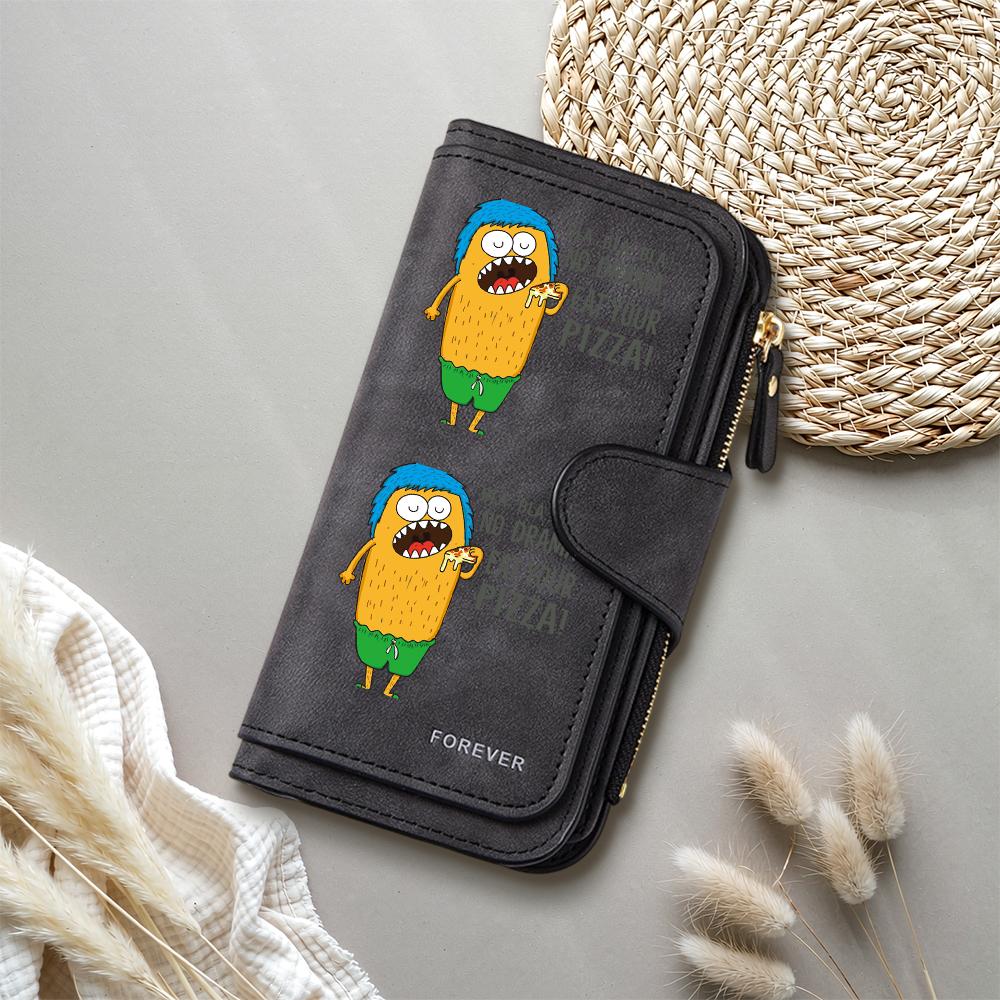 Funny Cartoon Print Long Wallet for Men Women Multi Slot Casual Purse Portable Fashion Card Holder