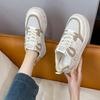 Студенческие плоские белые туфли Весенние новые универсальные кожаные парусиновые туфли Ins Fashion Brand Повседневная женская спортивная обувь
