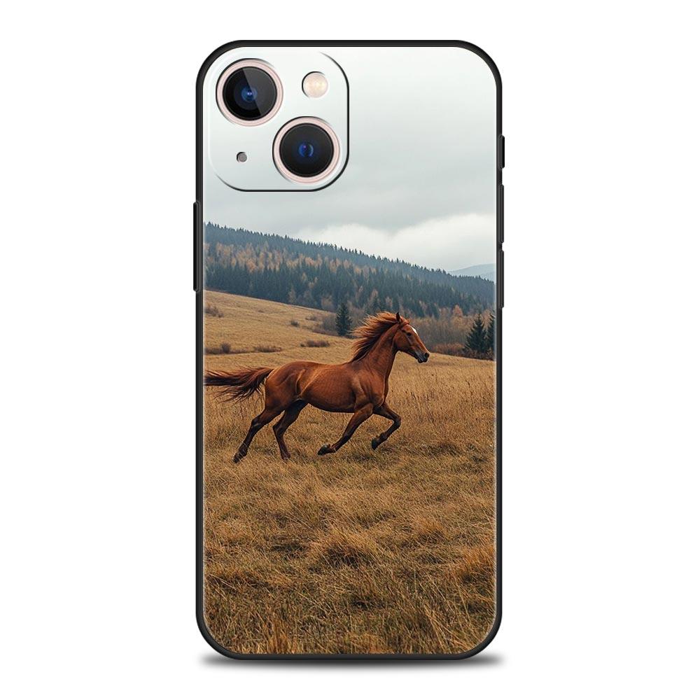 Красивый Элегантный Коричневый Конь Чехол для Телефона Для iPhone 16e 15 14 13 12 11 Pro Max XS X XR SE 7 8 Plus Корпус iPhone 16 TPU Чехол