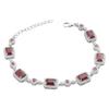 Silver Bracelet with Natural Ruby, Cubic Zirconia, Product Weight 11.87 Gr (2190875)