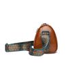 Exquisite Brown Leather Crossbody Bag With Embroidery Unique Strap Bohemian Style Shoulder Bags For Women Ethnic Design Purse