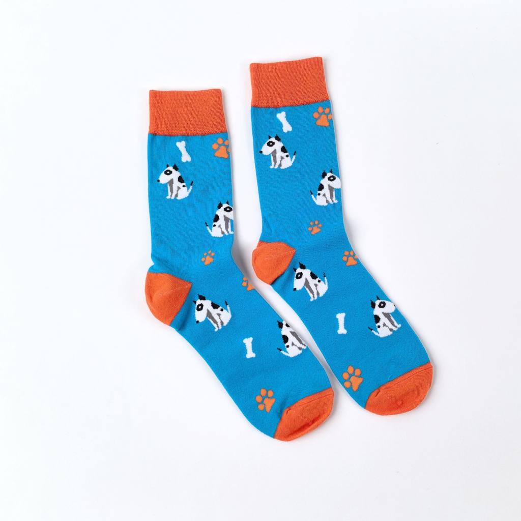 1 пара носков длиной до середины икры с милым рисунком животных из мультфильмов, ленивца, пятнистой собаки, модные и удобные мужские и женские