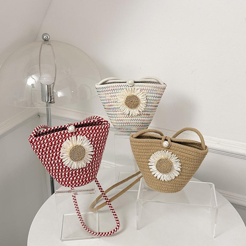 Хлопковая нить Бохо сумка Модная вязаная сумка через плечо Плетеная сумка-корзина крючком для женщин Повседневная летняя сумка через плечо ARI