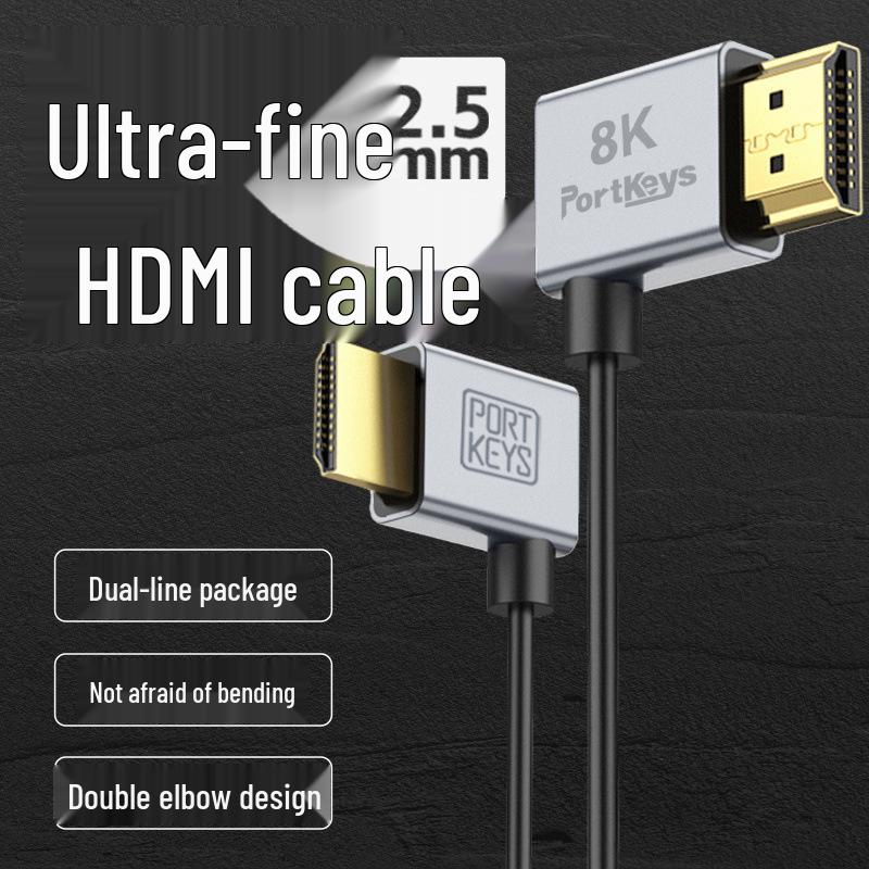 Сверхтонкий HDMI-кабель для камеры Aiken Version 2.1 8K - 8-портовый, Низкая задержка, Мягкое соединение