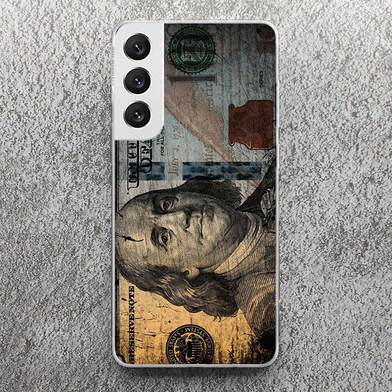 Банкнота Доллар Наличные Деньги Печать Мягкий Чехол для Samsung Galaxy S25 S24 S23 S22 Ultra S21 Plus S20 FE Чехол для Телефона S10 + Узор Co
