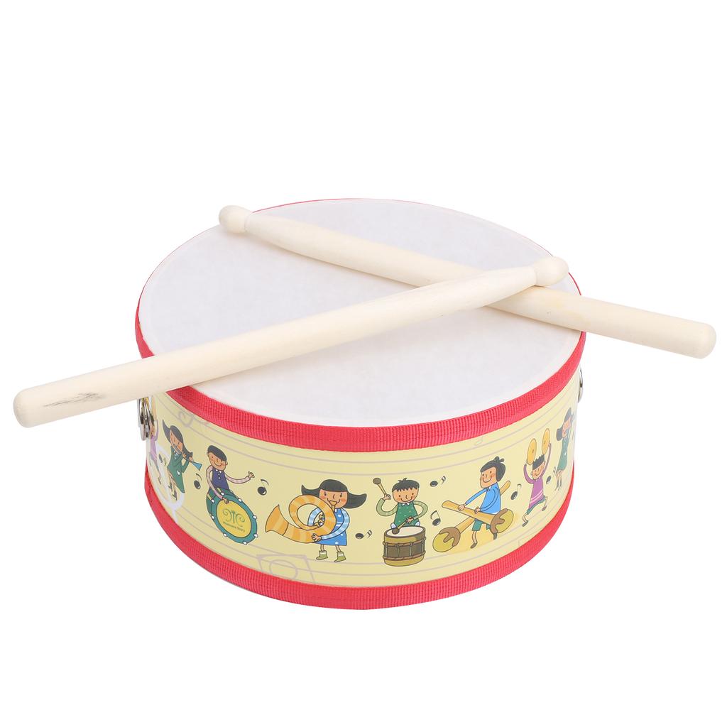 Детский ручной барабан, деревянный двухсторонний музыкальный инструмент с барабанной палочкой