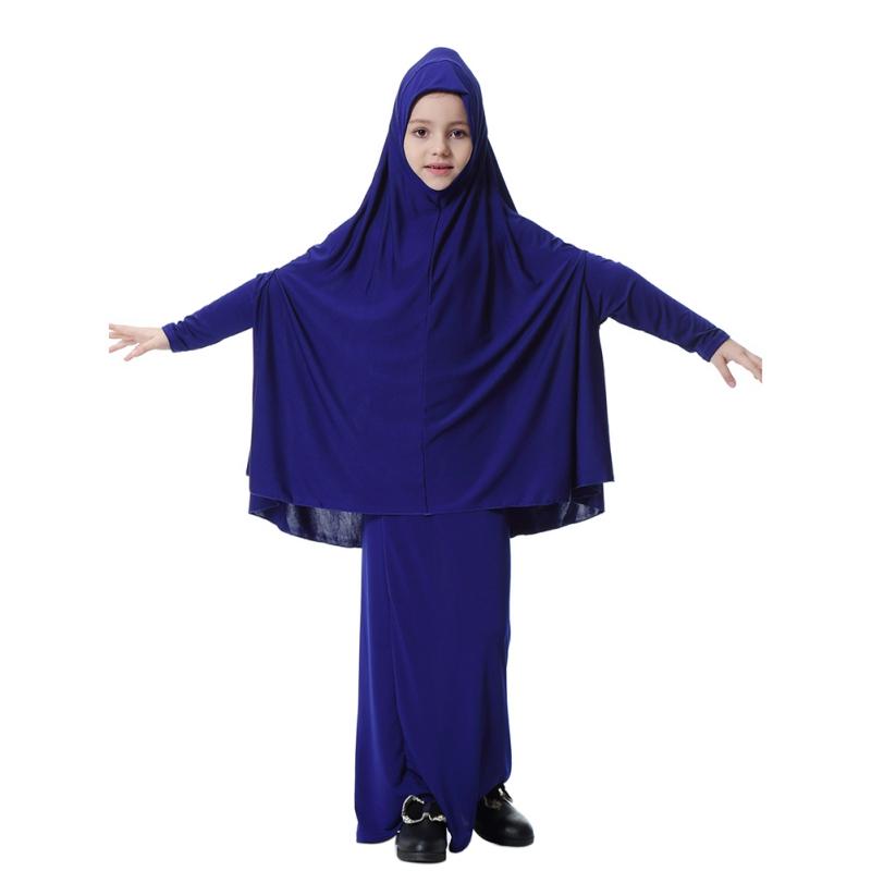 Мусульманское платье для девочек, комплект юбки из молочного шелка с крыльями летучей мыши