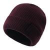 Winter-weight Short-pile Beanie Outdoor Knitted Hat Unisex Solid-colour Woolly Hat Baseball Cap