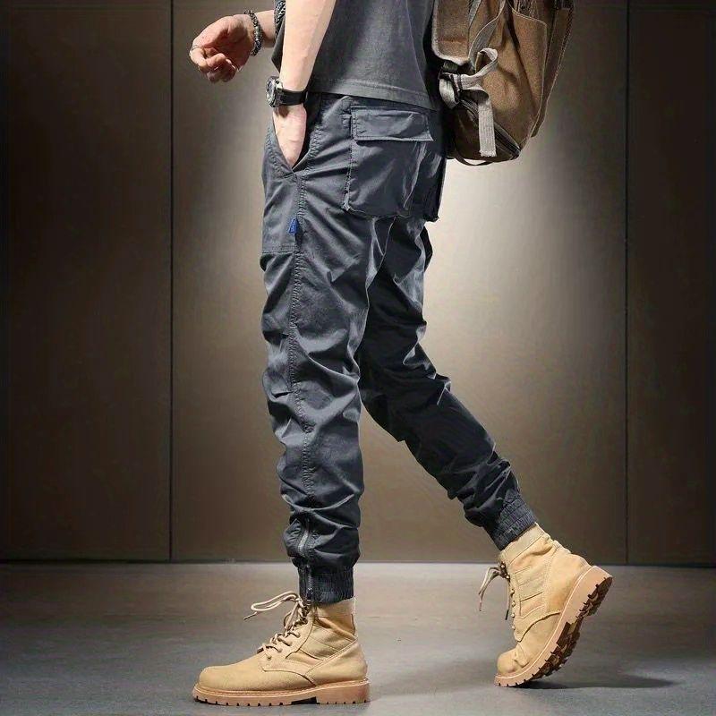 Мужской летний комбинезон в стиле «американский ретро» — повседневный, свободный, эластичные длинные брюки для ношения на открытом воздухе