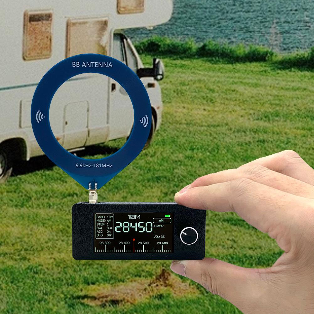 SI4732 0.5-108mhz Pocket Mini Radio 1.9inch IPS Screen FM/AM Radio with 2pcs Antenna All Band Radio Receiver HF SW MW VHF Radio